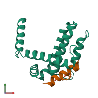 PDB entry 5c3g coloured by chain, front view.