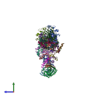 PDB entry 5c3i coloured by chain, side view.