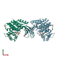 PDB entry 5c40 coloured by chain, front view.