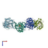 PDB entry 5c41 coloured by chain, top view.