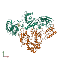 PDB entry 5c42 coloured by chain, front view.