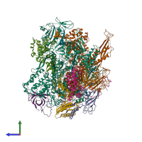PDB entry 5c44 coloured by chain, side view.