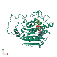 PDB entry 5c4b coloured by chain, front view.