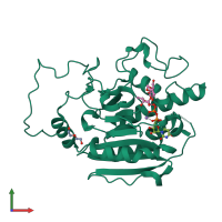 PDB entry 5c4e coloured by chain, front view.