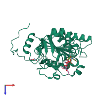 PDB entry 5c4e coloured by chain, top view.