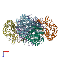PDB entry 5c4i coloured by chain, top view.