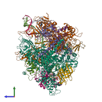 PDB entry 5c4j coloured by chain, side view.