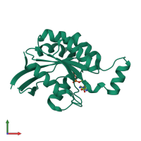 PDB entry 5c4m coloured by chain, front view.