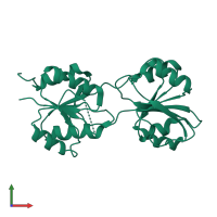 PDB entry 5c4r coloured by chain, front view.