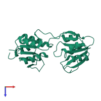 PDB entry 5c4r coloured by chain, top view.