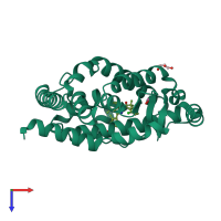 PDB entry 5c4s coloured by chain, top view.