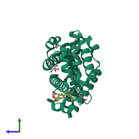 PDB entry 5c4t coloured by chain, side view.