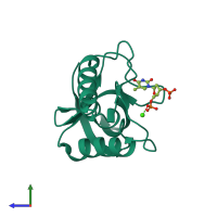 PDB entry 5c4z coloured by chain, side view.