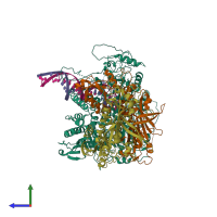 PDB entry 5c53 coloured by chain, side view.