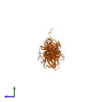 PDB entry 5c56 coloured by chain, side view.