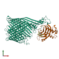 PDB entry 5c58 coloured by chain, front view.