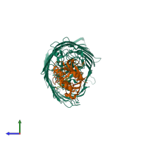 PDB entry 5c58 coloured by chain, side view.