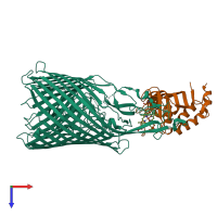 PDB entry 5c58 coloured by chain, top view.