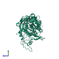 PDB entry 5c5c coloured by chain, side view.