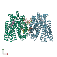 PDB entry 5c65 coloured by chain, front view.