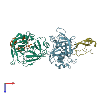 PDB entry 5c67 coloured by chain, top view.