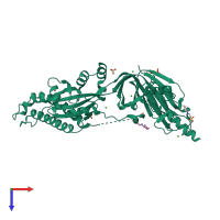 PDB entry 5c69 coloured by chain, top view.