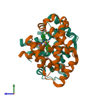 PDB entry 5c6e coloured by chain, side view.