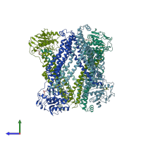 PDB entry 5c78 coloured by chain, side view.
