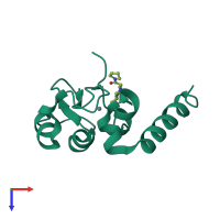 PDB entry 5c7b coloured by chain, top view.