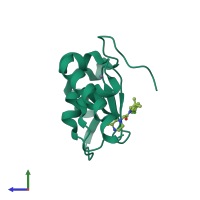 PDB entry 5c7c coloured by chain, side view.