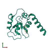 PDB entry 5c7d coloured by chain, front view.