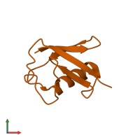 Monomeric assembly 2 of PDB entry 5c7m coloured by chemically distinct molecules, front view.