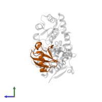 Ubiquitin in PDB entry 5c7m, assembly 1, side view.