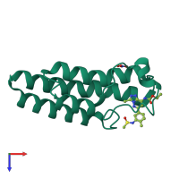 PDB entry 5c7n coloured by chain, top view.