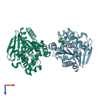 PDB entry 5c81 coloured by chain, top view.