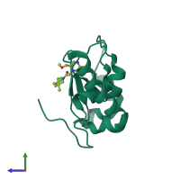 PDB entry 5c84 coloured by chain, side view.