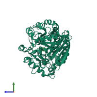 PDB entry 5c8b coloured by chain, side view.