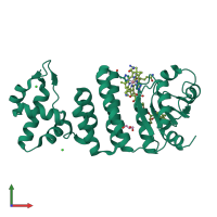 PDB entry 5c8f coloured by chain, front view.