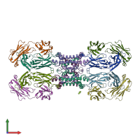 PDB entry 5c8j coloured by chain, front view.