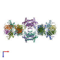 PDB entry 5c8j coloured by chain, top view.