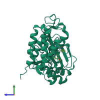 PDB entry 5c8k coloured by chain, side view.