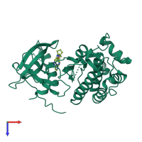 PDB entry 5c8k coloured by chain, top view.