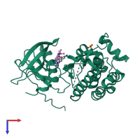 PDB entry 5c8n coloured by chain, top view.