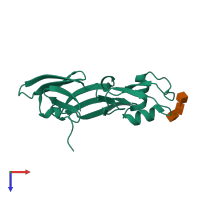 PDB entry 5c8p coloured by chain, top view.