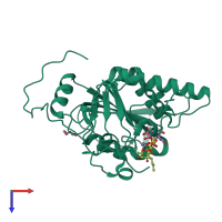 PDB entry 5c8r coloured by chain, top view.