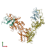 PDB entry 5c8u coloured by chain, front view.