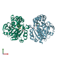 PDB entry 5c8x coloured by chain, front view.