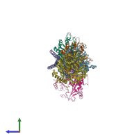 PDB entry 5c8y coloured by chain, side view.