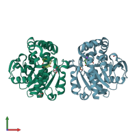 PDB entry 5c8z coloured by chain, front view.