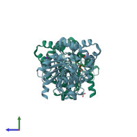 PDB entry 5c8z coloured by chain, side view.